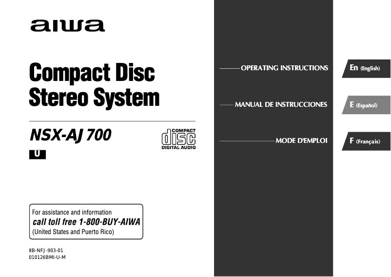 Page n°1 - Manuel utilisateur Aiwa NSX-AJ700