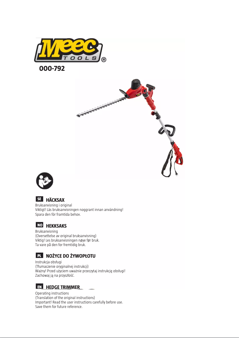 Image de la première page du manuel de l'appareil 000-792