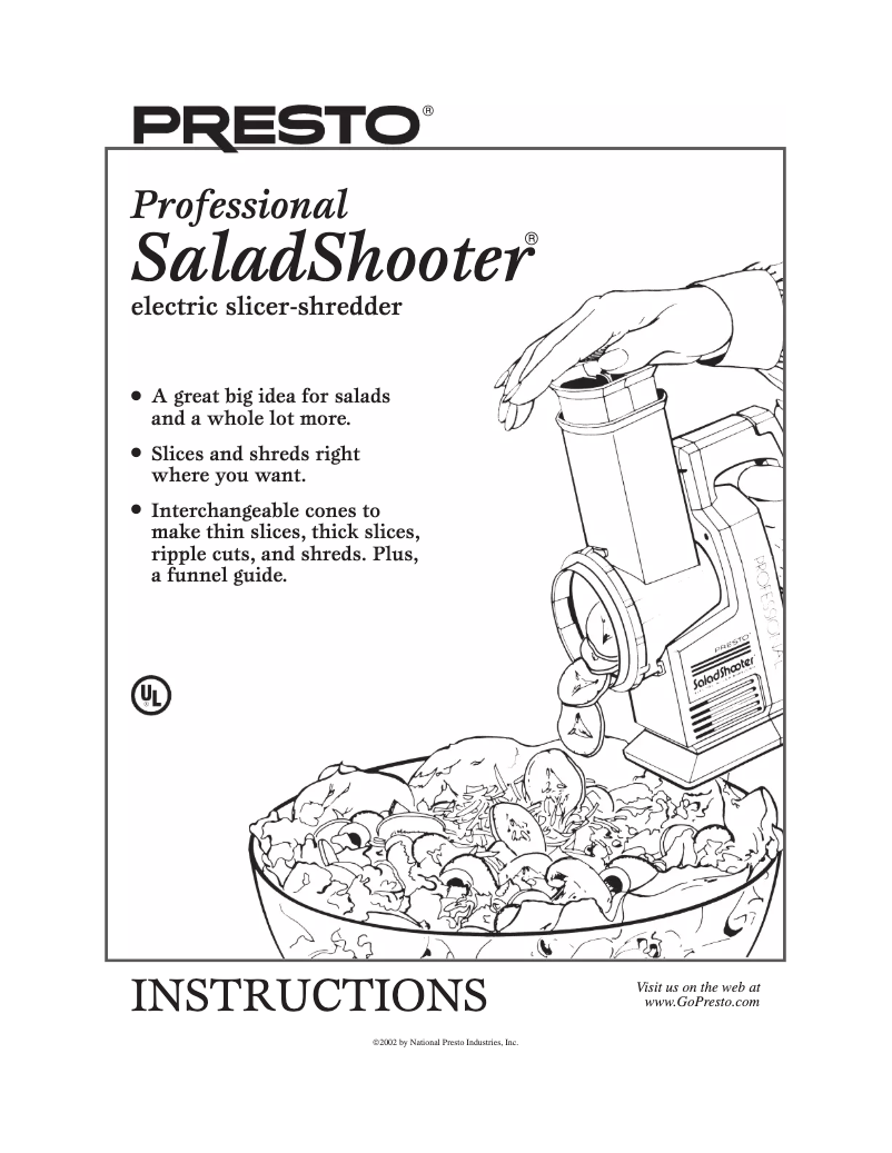 Image de la première page du manuel de l'appareil Pro SaladShooter