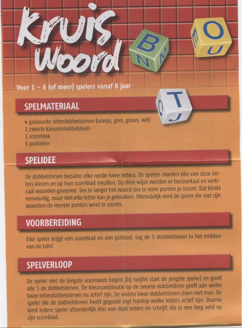 Image de la première page du manuel de l'appareil Kruiswoord