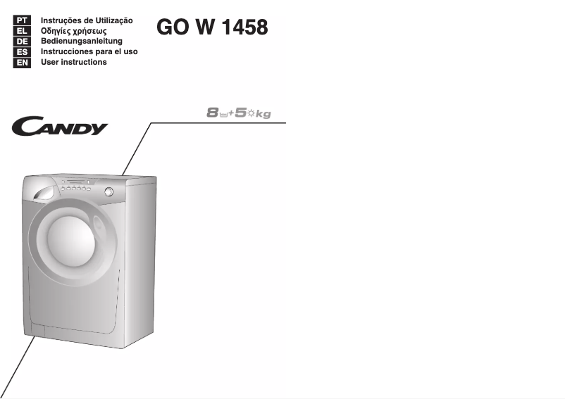 Page 1 de la notice Manuel utilisateur Candy GO W1458/1-37S