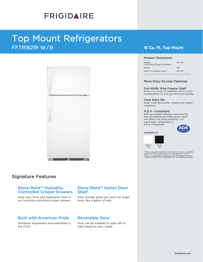 Image de la première page du manuel de l'appareil FFTR1621R