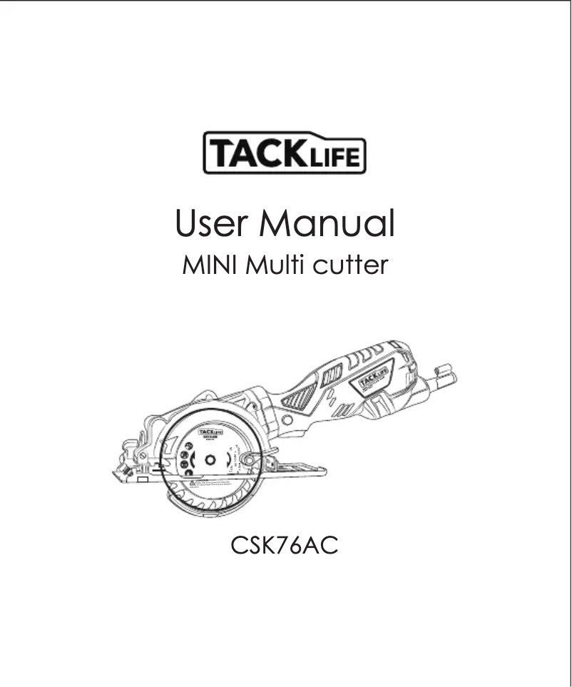 Page 1 de la notice Manuel utilisateur Tacklife CSK76AC