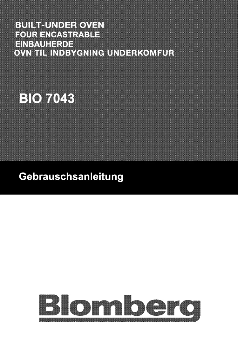 Image de la première page du manuel de l'appareil BIO 7043 X