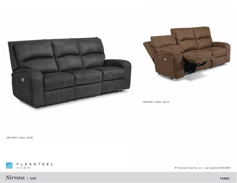 Page n°1 - Fiche technique Flexsteel Nirvana 1650-62PH