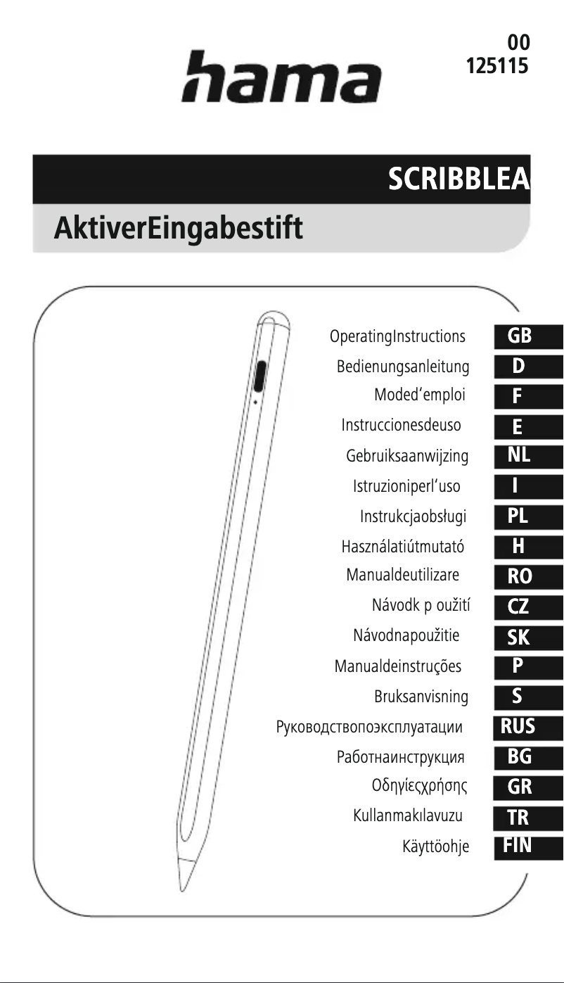 Page 1 de la notice Manuel utilisateur Hama Scribble 00182514