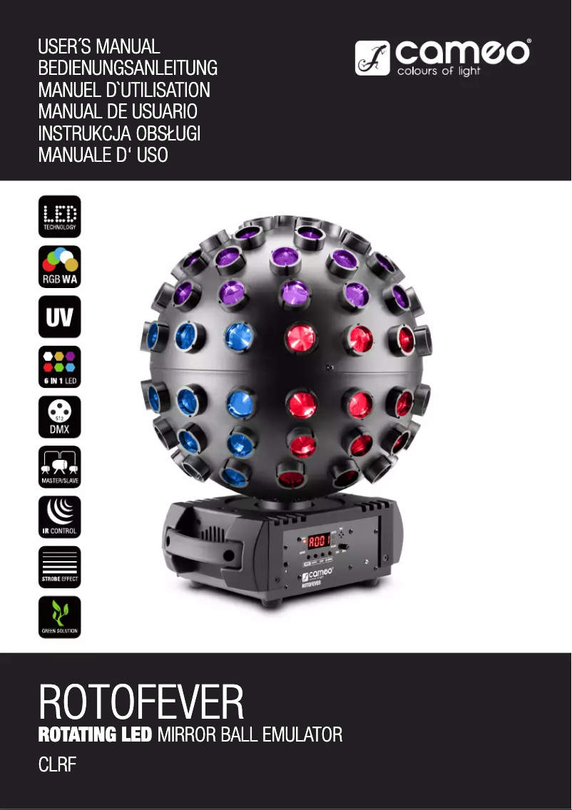 Page n°1 - Manuel utilisateur Cameo Rotofever