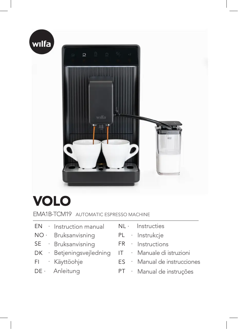 Page 1 de la notice Manuel utilisateur Wilfa Volo EMA1B-TCM19