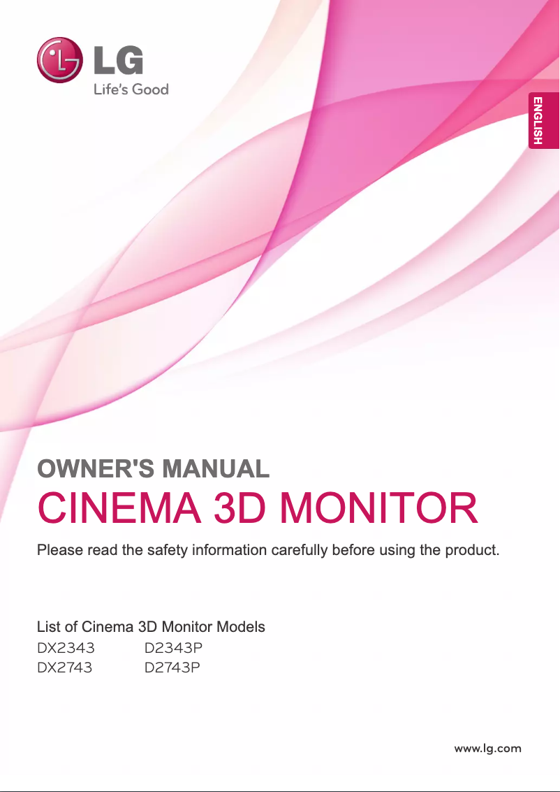 Page 1 de la notice Manuel utilisateur LG Cinema D2343P