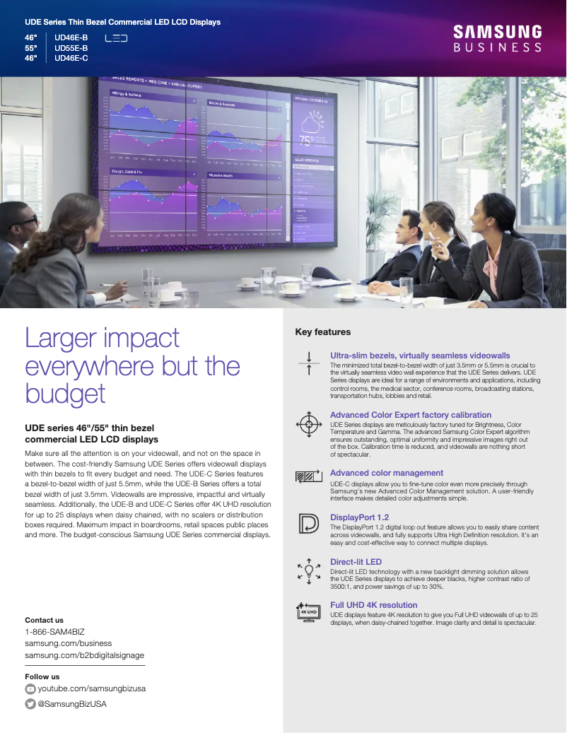 Page 1 de la notice Brochure Samsung UD46E-B