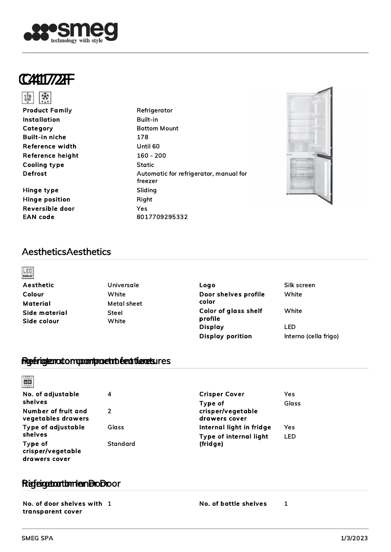 Página 1 del manual Folleto Smeg C4172F