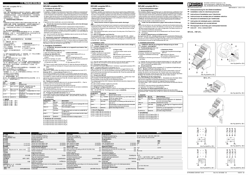 Page 1 de la notice Manuel utilisateur Phoenix Contact RIF-2-RPT-LV-24AC/2X21