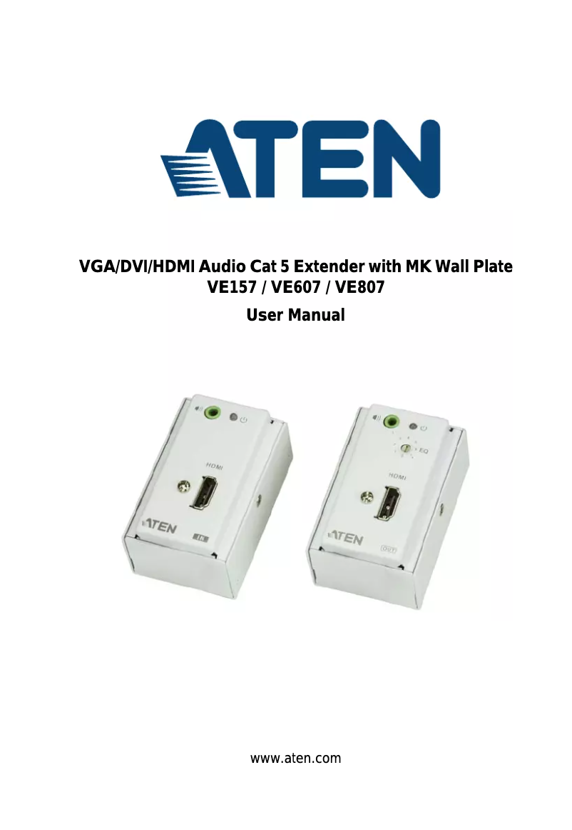 Page n°1 - Manuel utilisateur ATen VE607