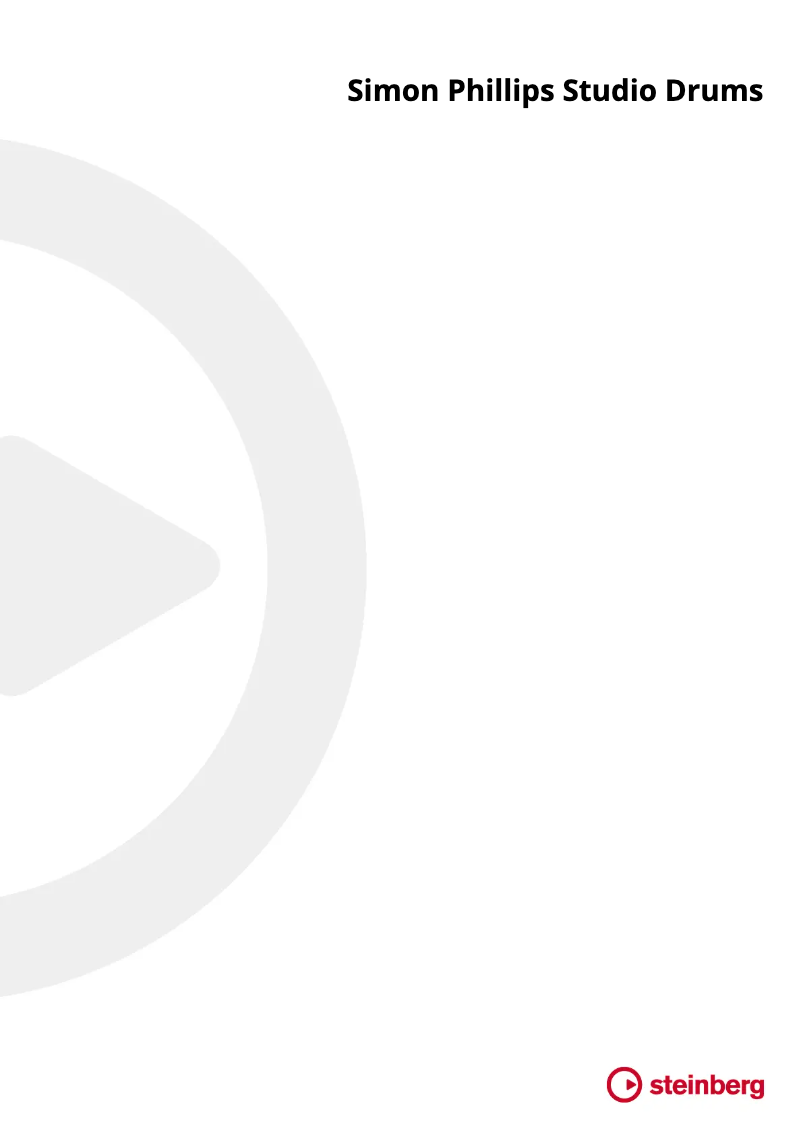 Image de la première page du manuel de l'appareil Simon Phillips Studio Drums
