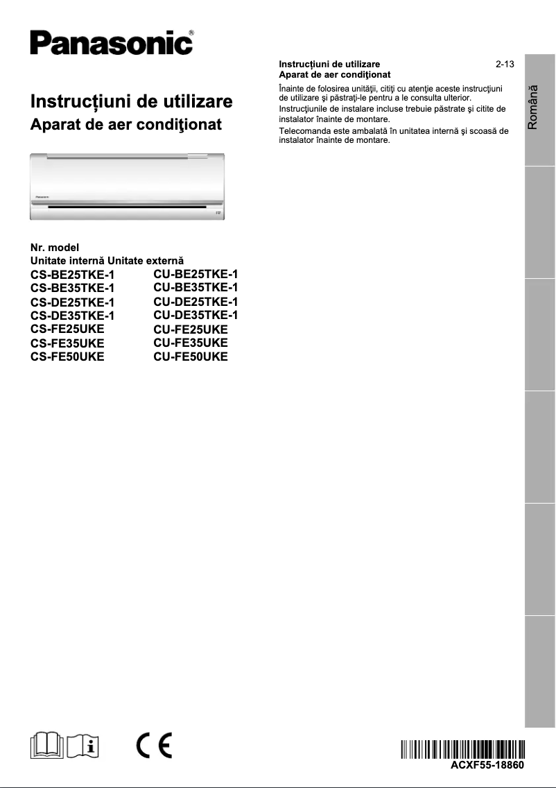 Page n°1 - Manuel utilisateur Panasonic CS-FE35UKE
