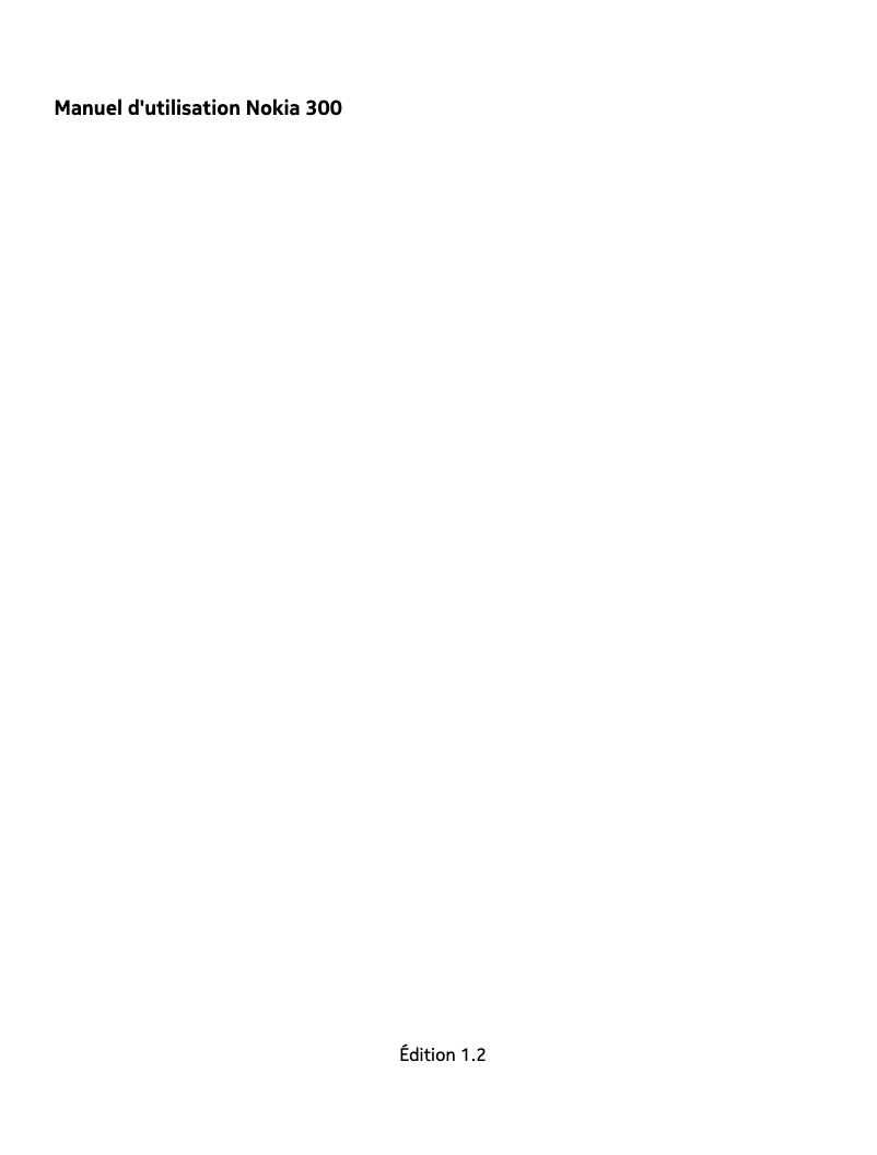 Page 1 de la notice Manuel utilisateur Nokia Asha 300