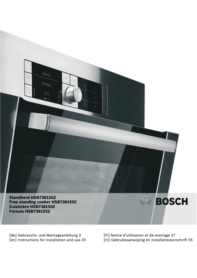 Page 1 de la notice Manuel utilisateur Bosch HSB738155Z