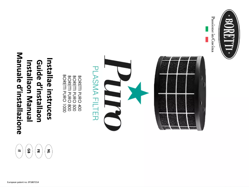 Page n°1 - Manuel utilisateur Boretti PURO 800