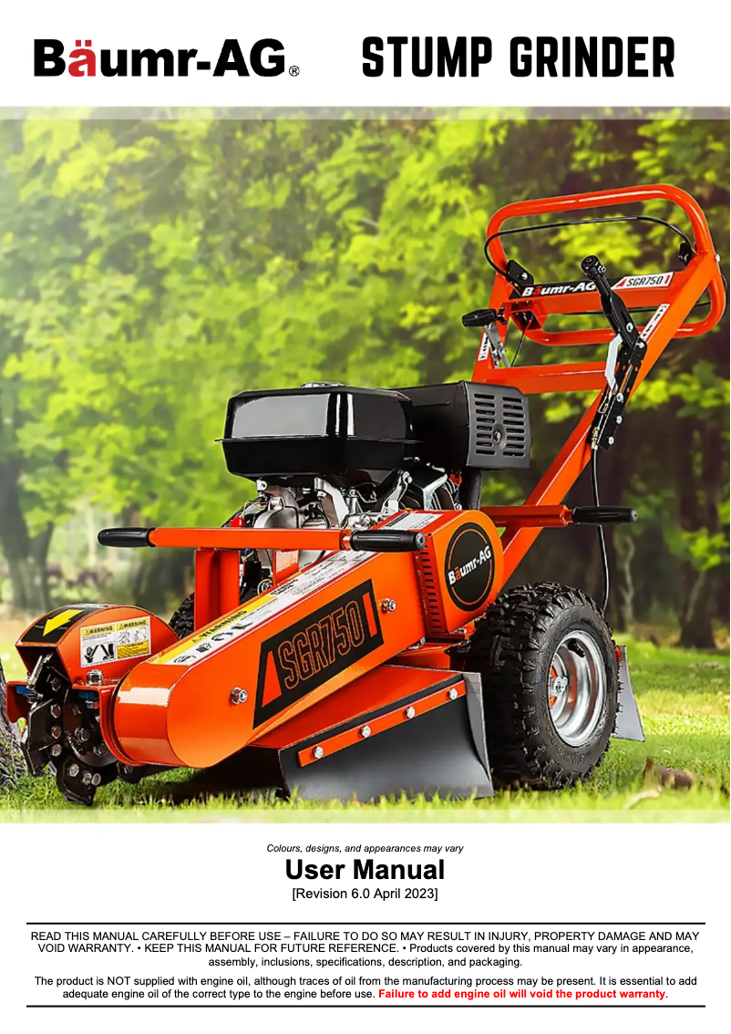 Page n°1 - Manuel utilisateur Baumr-AG SGR750