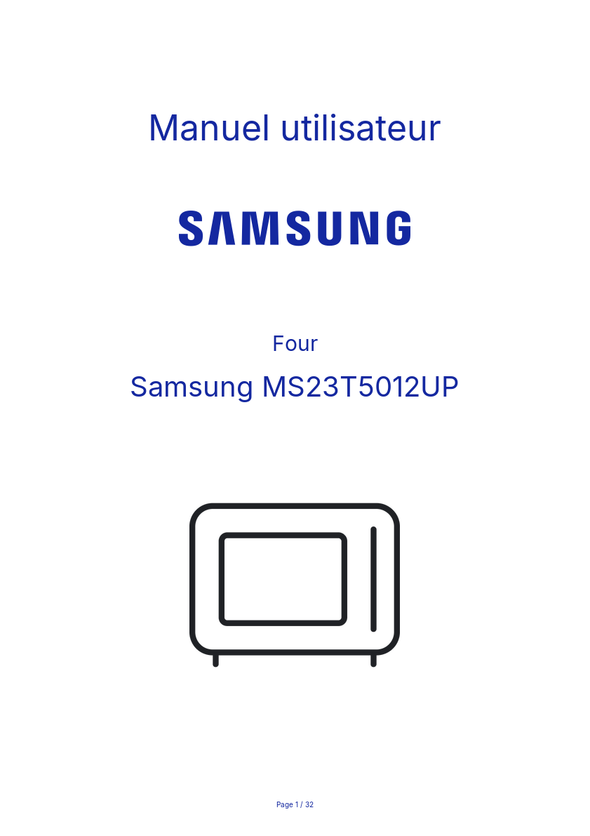 Page n°1 - Manuel utilisateur Samsung MS23T5012UP
