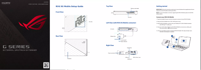 Page 1 de la notice Manuel utilisateur Asus ROG XG GC31R