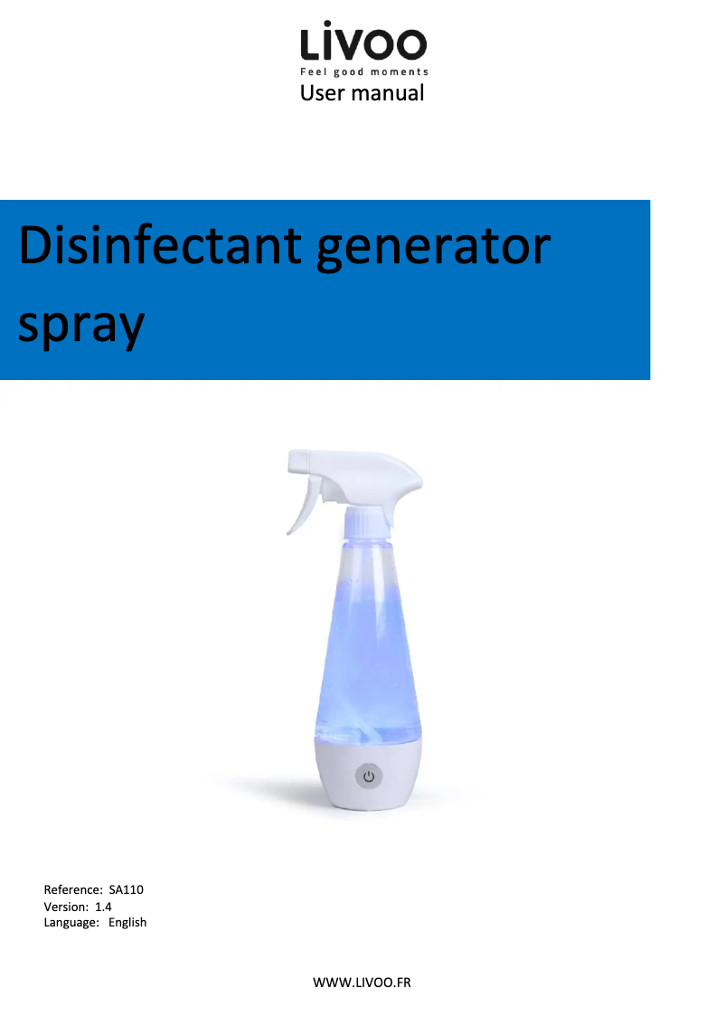 Page 1 de la notice Manuel utilisateur Livoo SA110