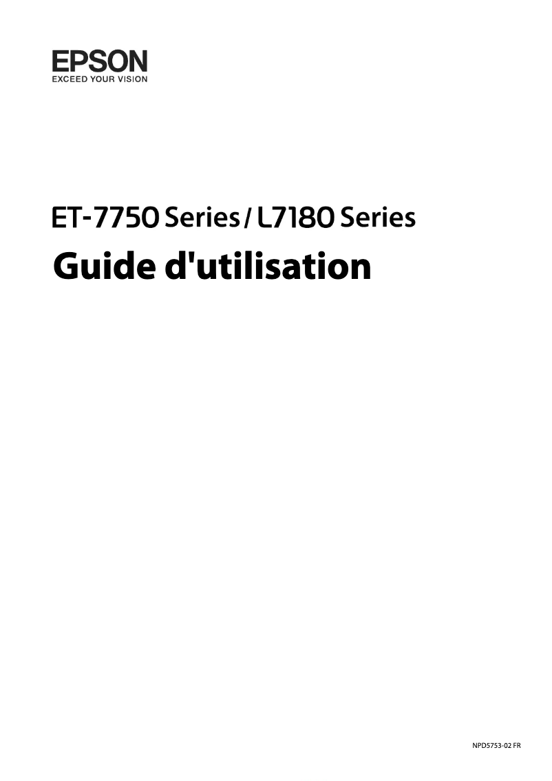 Page 1 de la notice Manuel utilisateur Epson EcoTank ET-7750