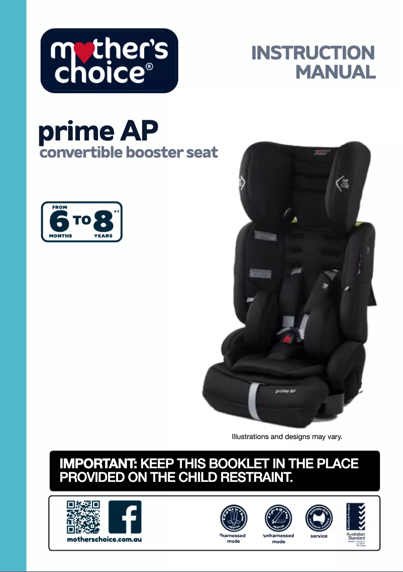 Page 1 de la notice Manuel utilisateur Mother's Choice Prime AP