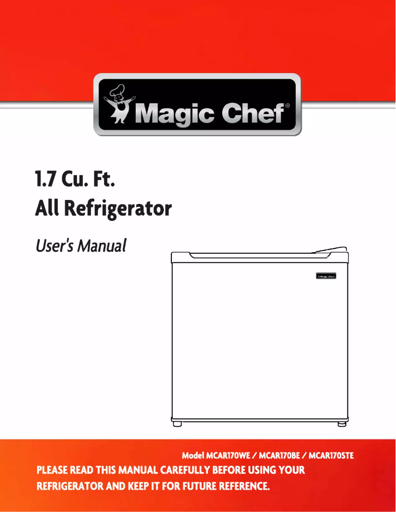 Page 1 de la notice Manuel utilisateur Magic Chef MCAR170BE