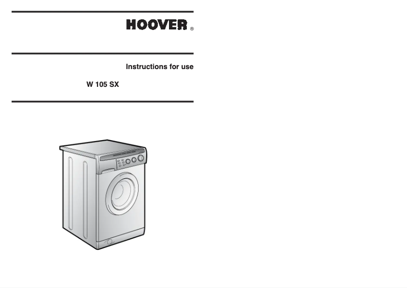 Image de la première page du manuel de l'appareil W 105 SX/1