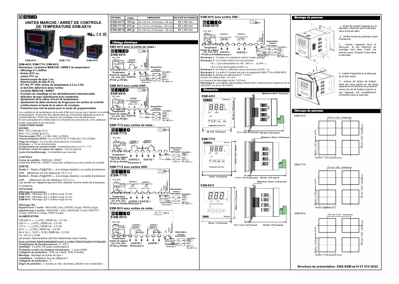 Page n°1 - Manuel utilisateur Emko ESM-7710