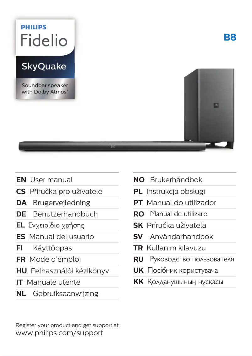 Page n°1 - Manuel utilisateur Philips Fidelio B8