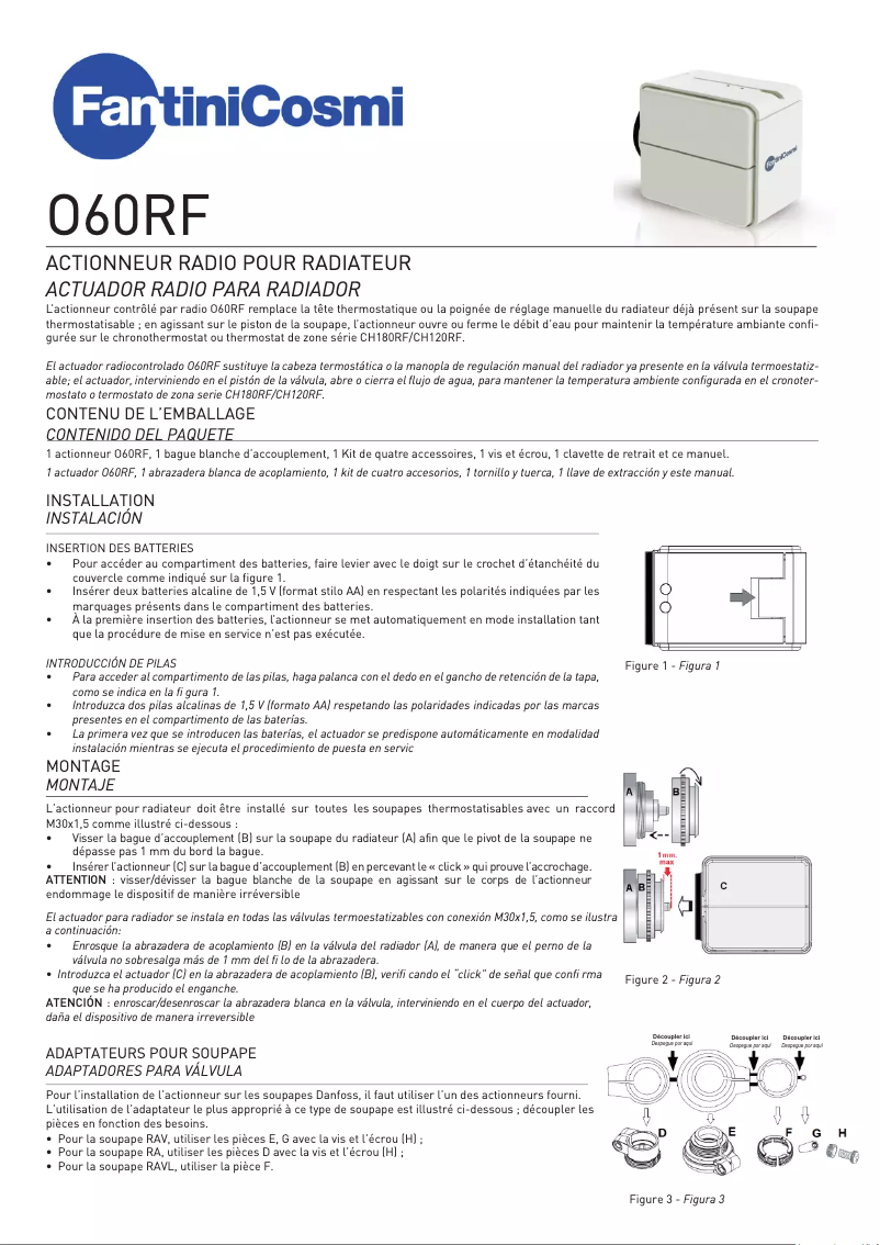 Page 1 de la notice Manuel utilisateur Fantini Cosmi Intellicomfort+