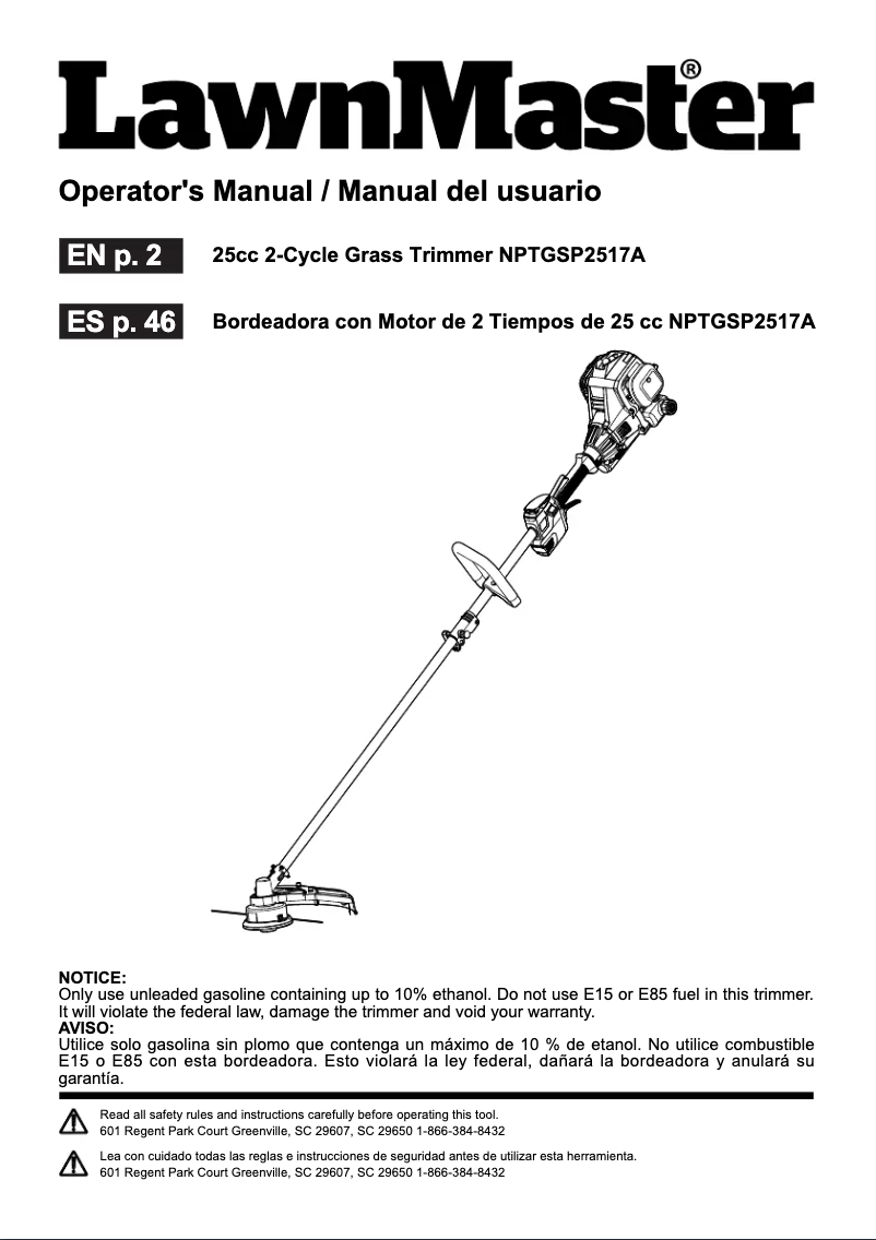 Image de la première page du manuel de l'appareil NPTGSP2517A