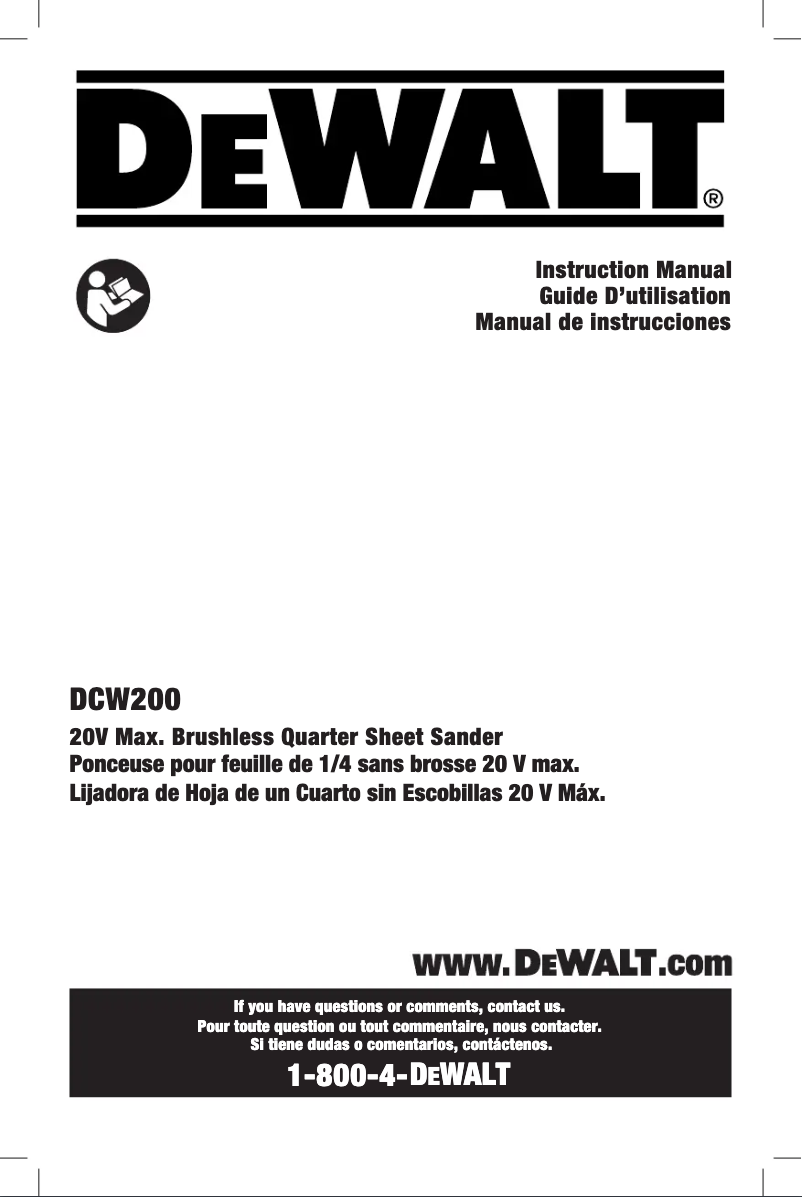 Page 1 de la notice Manuel utilisateur DeWalt DCB204