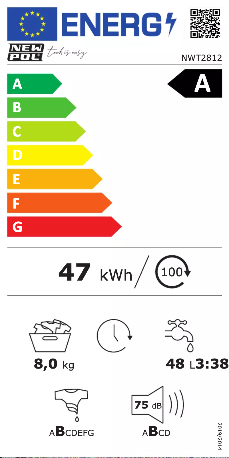 Page n°1 - Label énergétique New Pol NWT2812