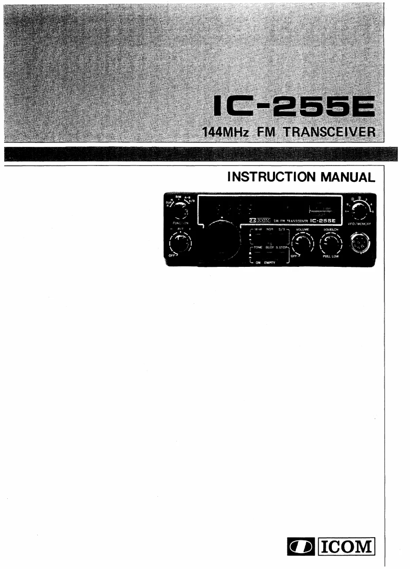 Page 1 de la notice Manuel utilisateur ICOM IC-255E