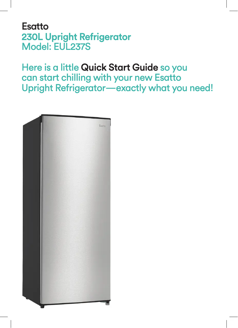 Page 1 de la notice Guide de démarrage rapide Esatto ETM239S