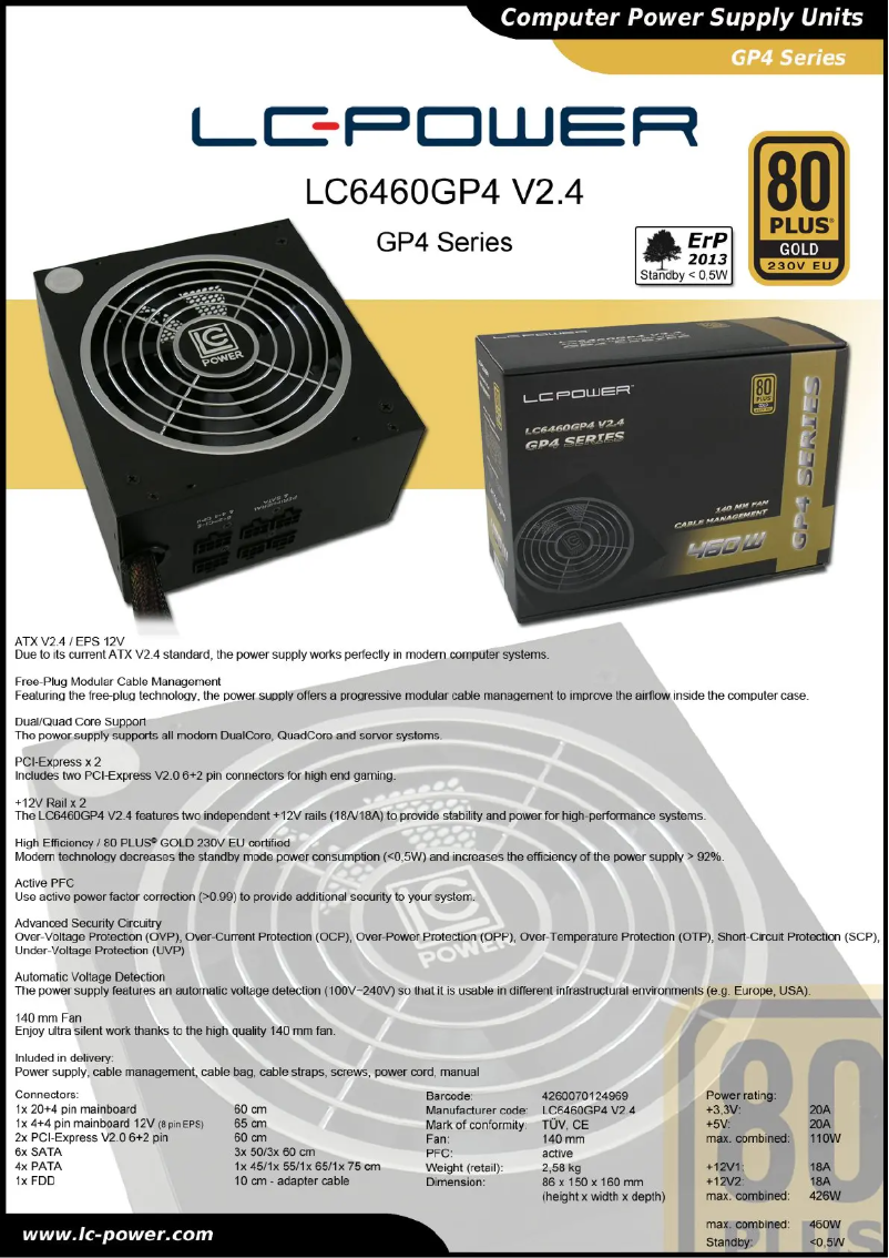 Image de la première page du manuel de l'appareil LC6460GP4 V2.4