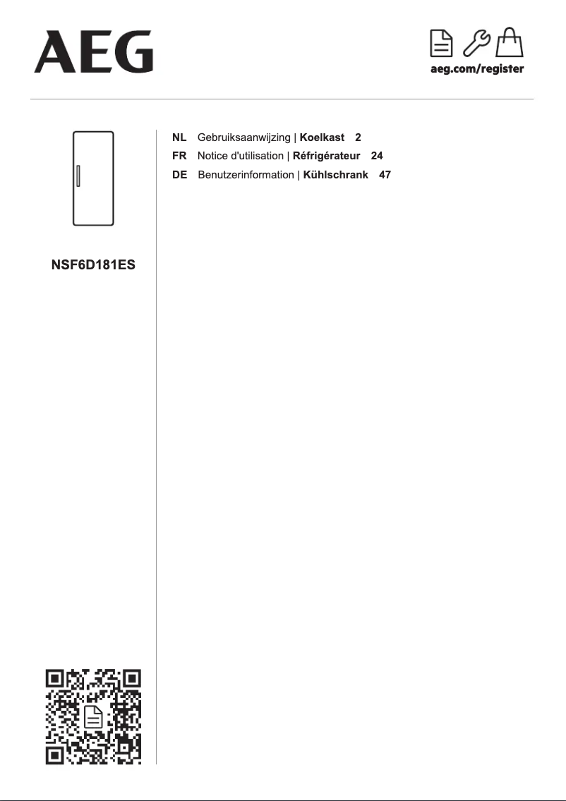 Page n°1 - Manuel utilisateur AEG NSF6D181ES