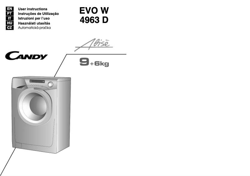 Page 1 de la notice Manuel utilisateur Candy Alise EVO W 4963 D