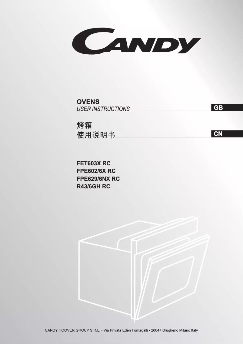 Page n°1 - Manuel utilisateur Candy FET603X RC
