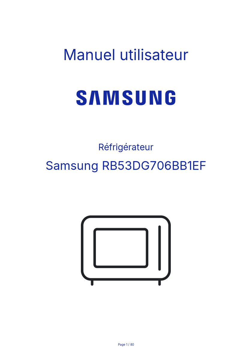 Image de la première page du manuel de l'appareil RB53DG706BB1EF