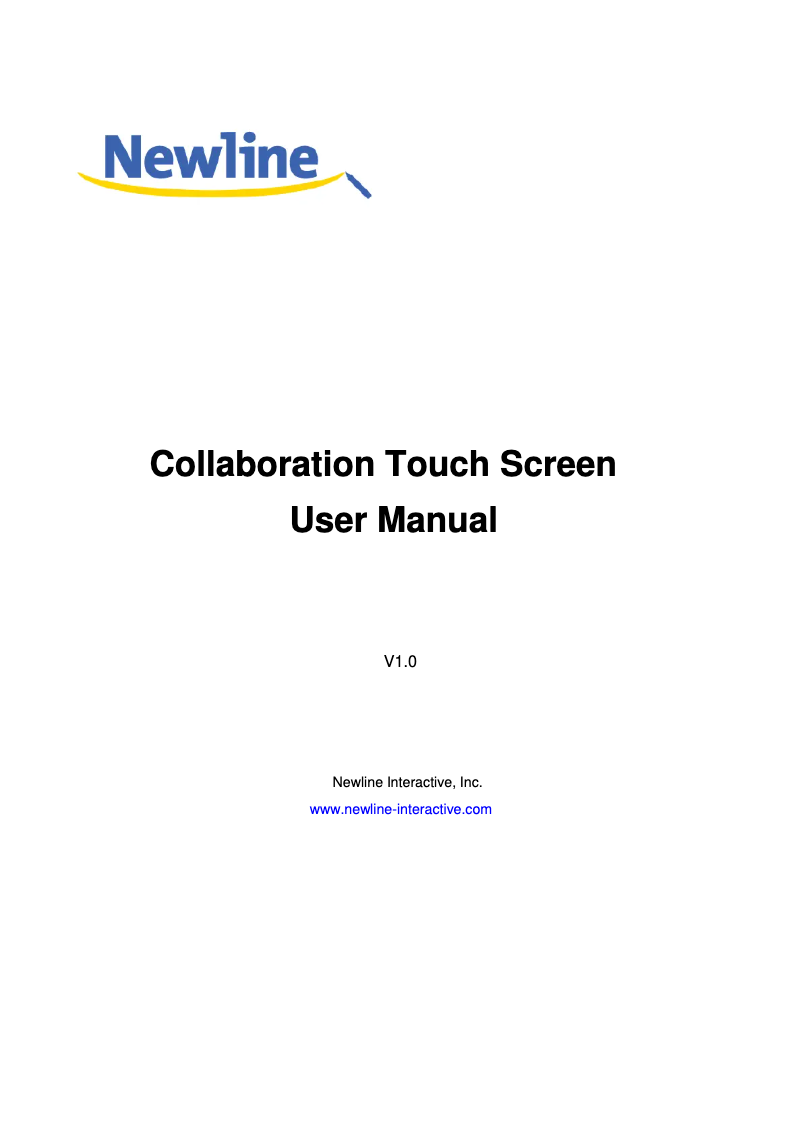 Page n°1 - Manuel utilisateur Newline TruTouch X9