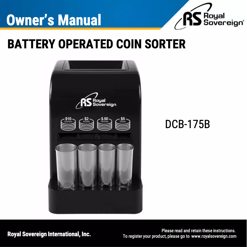 Page 1 de la notice Manuel utilisateur Royal Sovereign DCB-175B