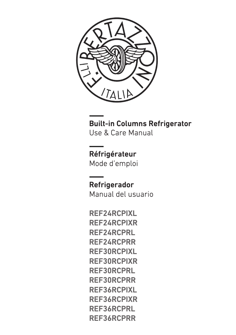 Page 1 de la notice Manuel utilisateur Bertazzoni REF36RCPIXL