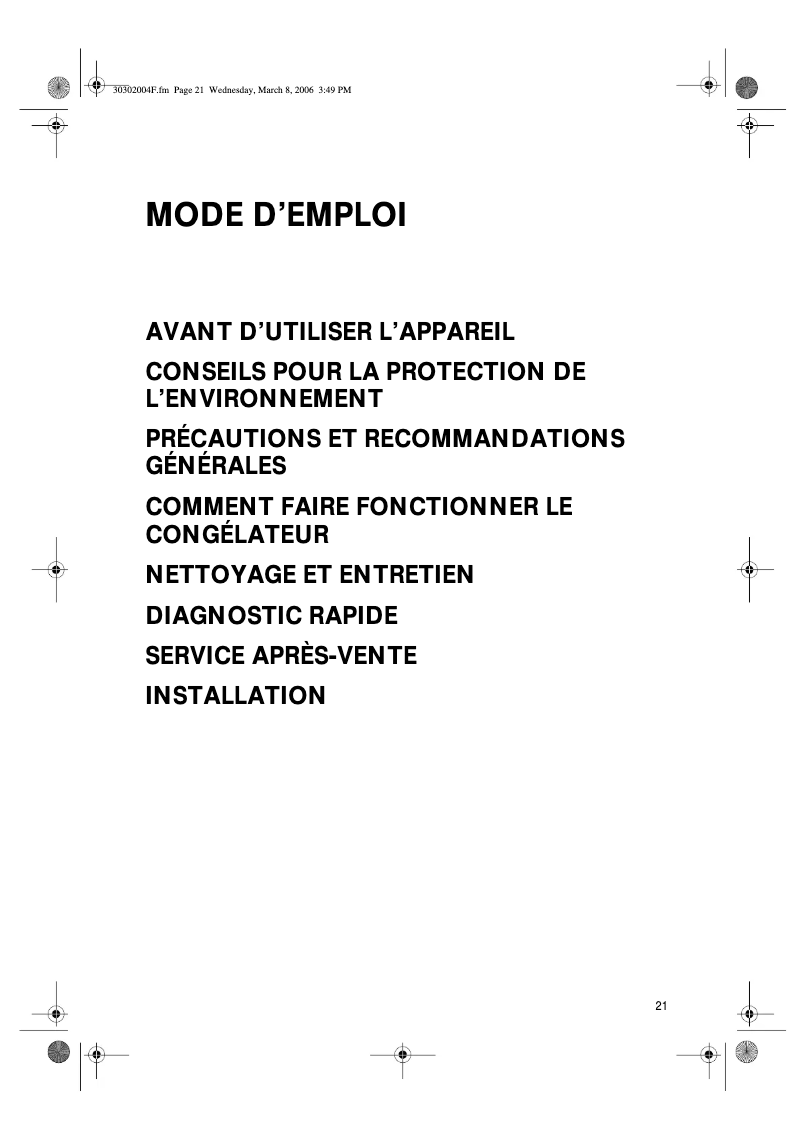 Page 1 de la notice Manuel utilisateur Whirlpool WV1800 A+NFW