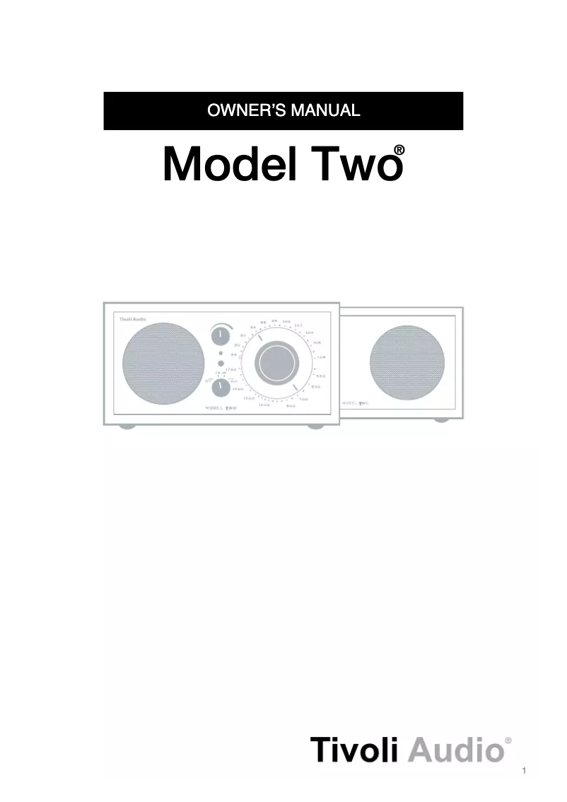 Page n°1 - Manuel utilisateur Tivoli Audio Model Two Stereoradio