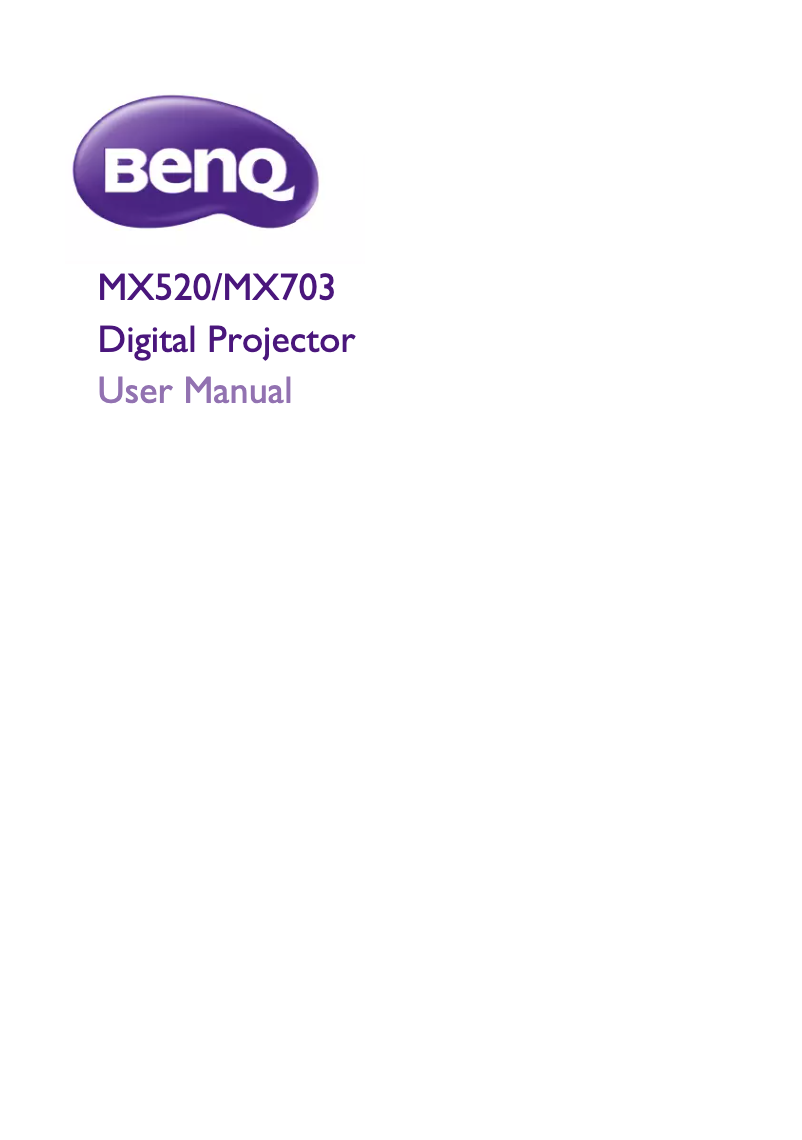 Page n°1 - Manuel utilisateur BenQ MX520