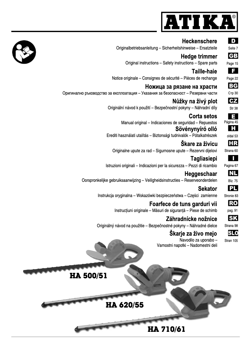 Page n°1 - Manuel utilisateur ATIKA HA 500/51
